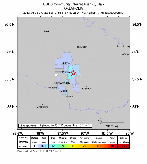 Did You Feel It? map: shaking reported by the public