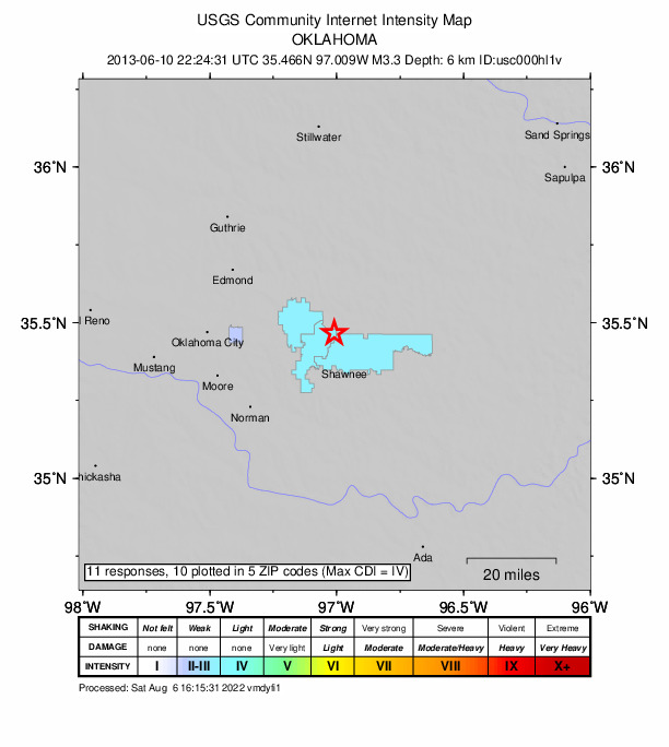 Did You Feel It? map: shaking reported by the public