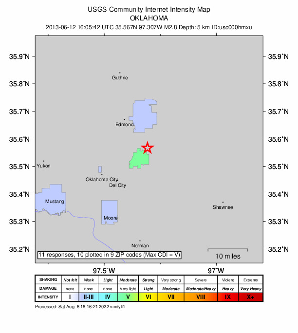 Did You Feel It? map: shaking reported by the public