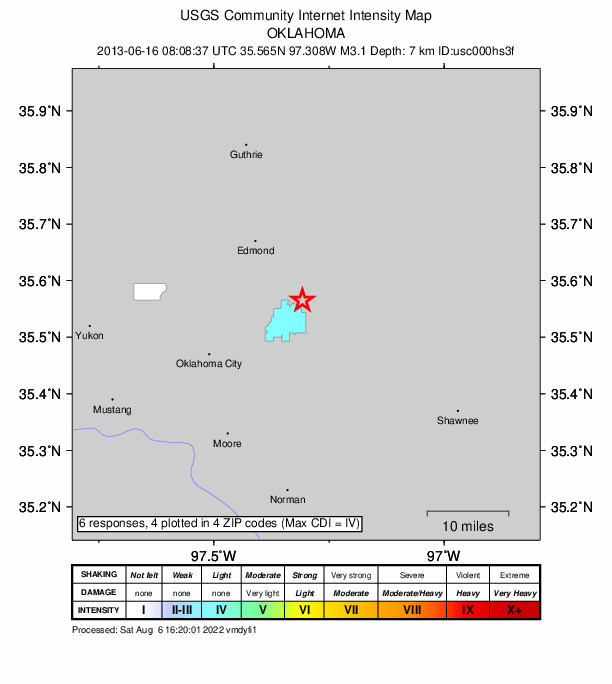 Did You Feel It? map: shaking reported by the public