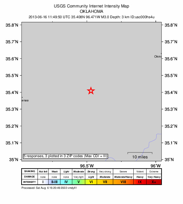Did You Feel It? map: shaking reported by the public