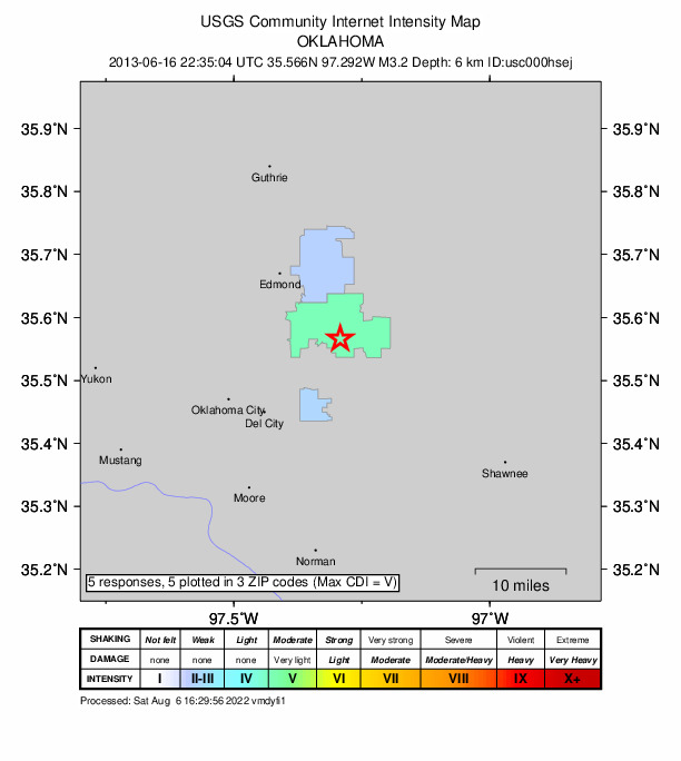 Did You Feel It? map: shaking reported by the public