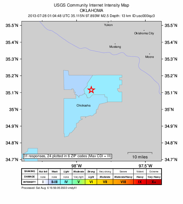Did You Feel It? map: shaking reported by the public