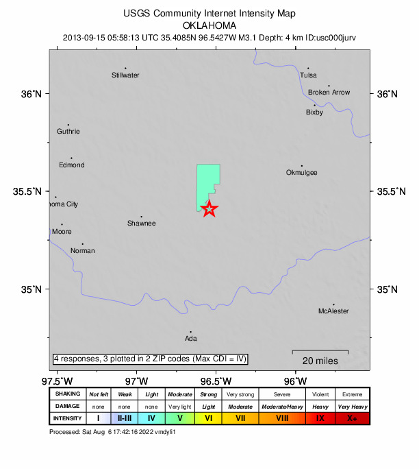 Did You Feel It? map: shaking reported by the public