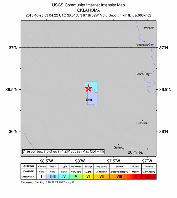 Did You Feel It? map: shaking reported by the public