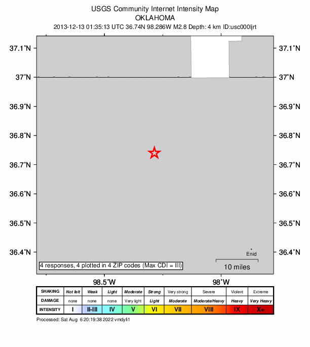 Did You Feel It? map: shaking reported by the public
