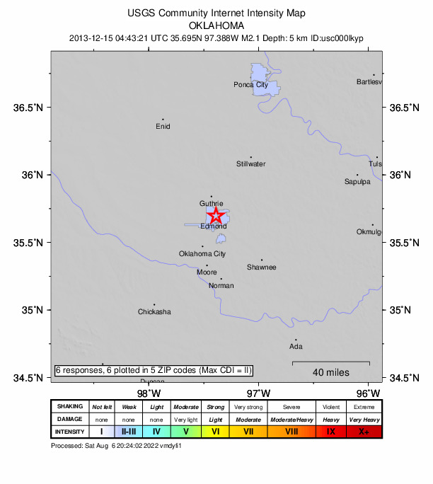 Did You Feel It? map: shaking reported by the public