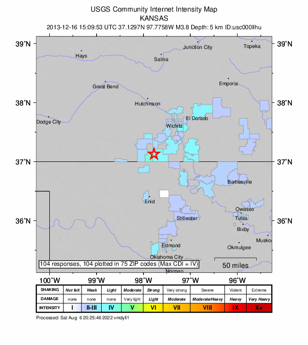 Did You Feel It? map: shaking reported by the public