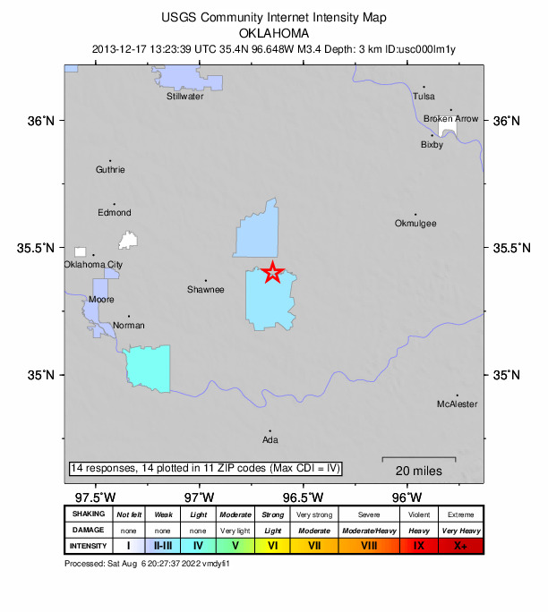 Did You Feel It? map: shaking reported by the public