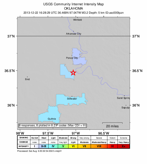 Did You Feel It? map: shaking reported by the public