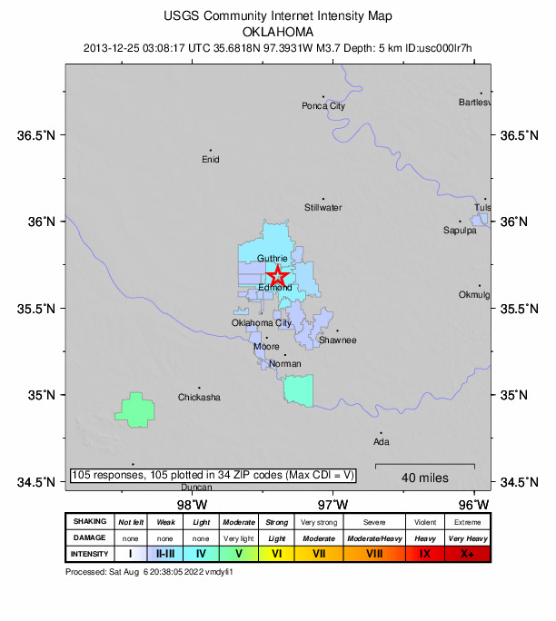 Did You Feel It? map: shaking reported by the public