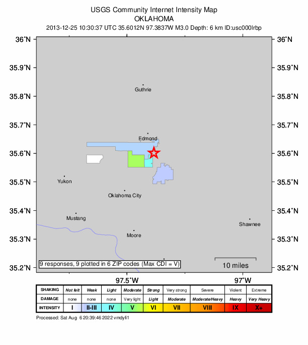 Did You Feel It? map: shaking reported by the public