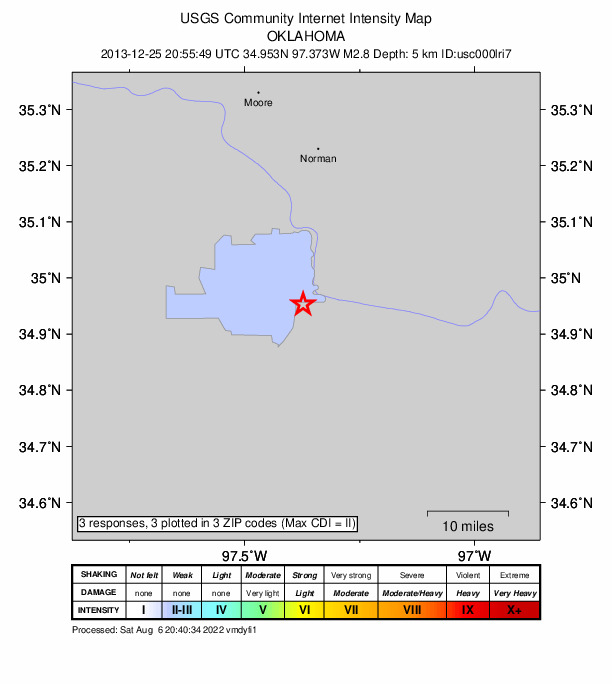 Did You Feel It? map: shaking reported by the public