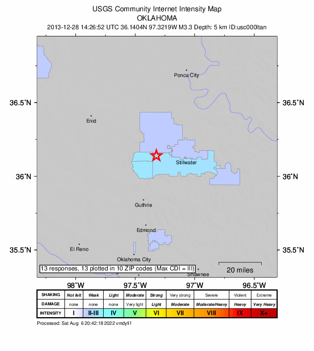 Did You Feel It? map: shaking reported by the public