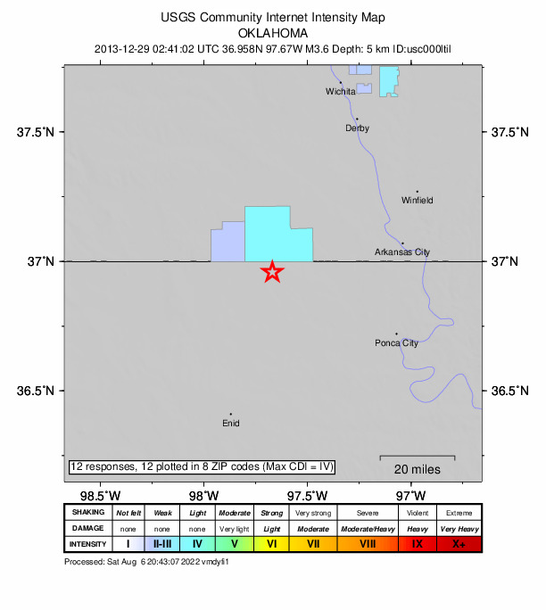 Did You Feel It? map: shaking reported by the public