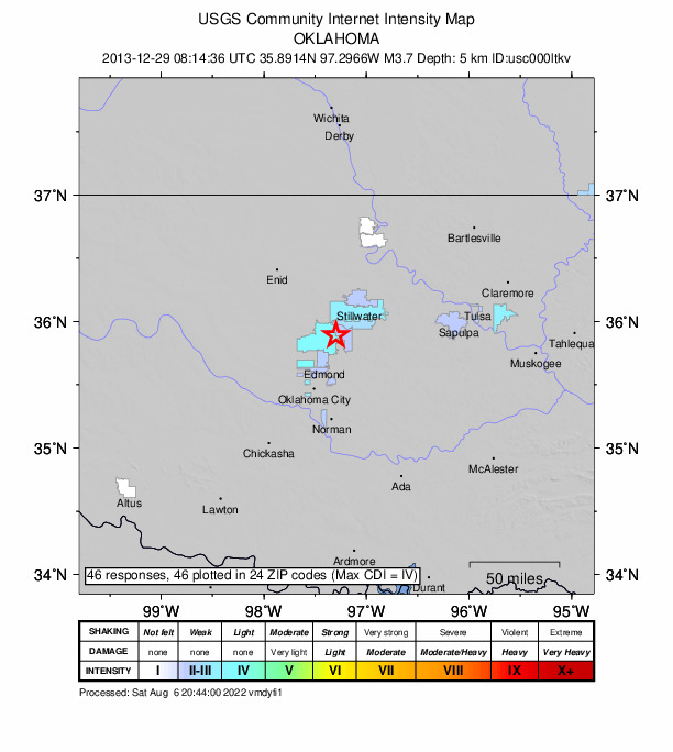 Did You Feel It? map: shaking reported by the public