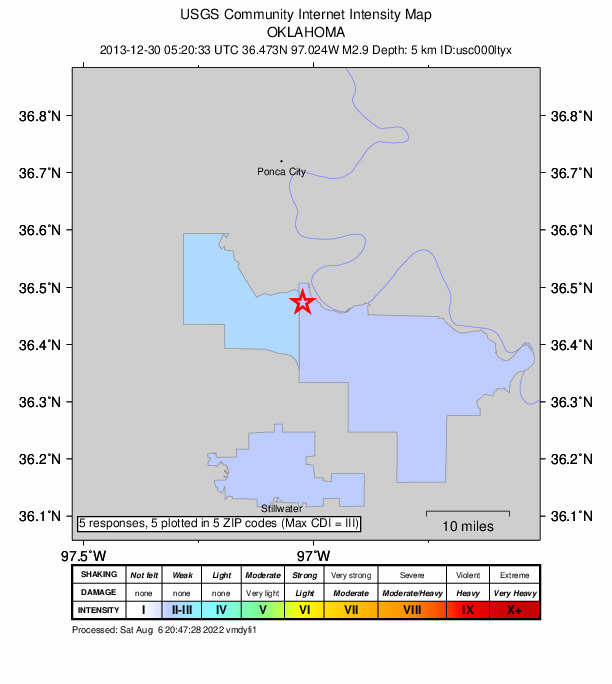Did You Feel It? map: shaking reported by the public