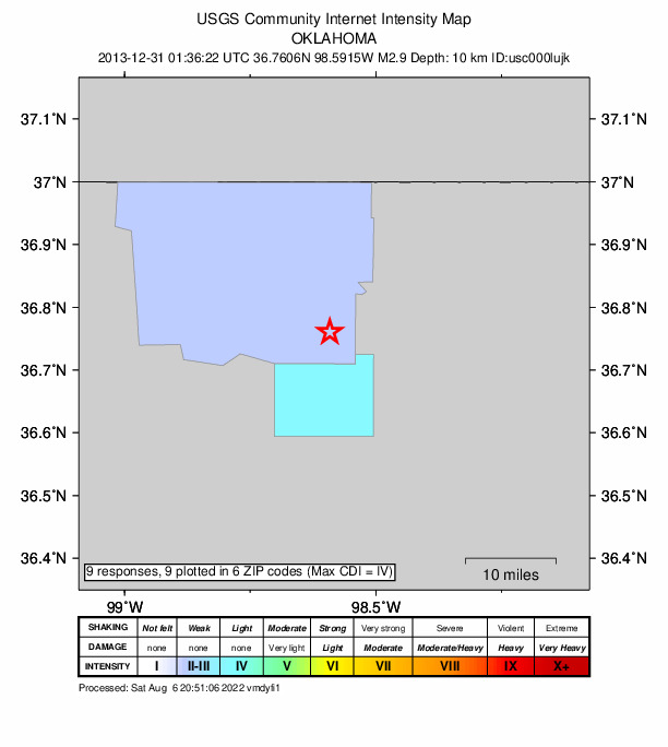 Did You Feel It? map: shaking reported by the public