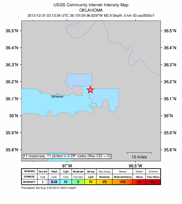 Did You Feel It? map: shaking reported by the public