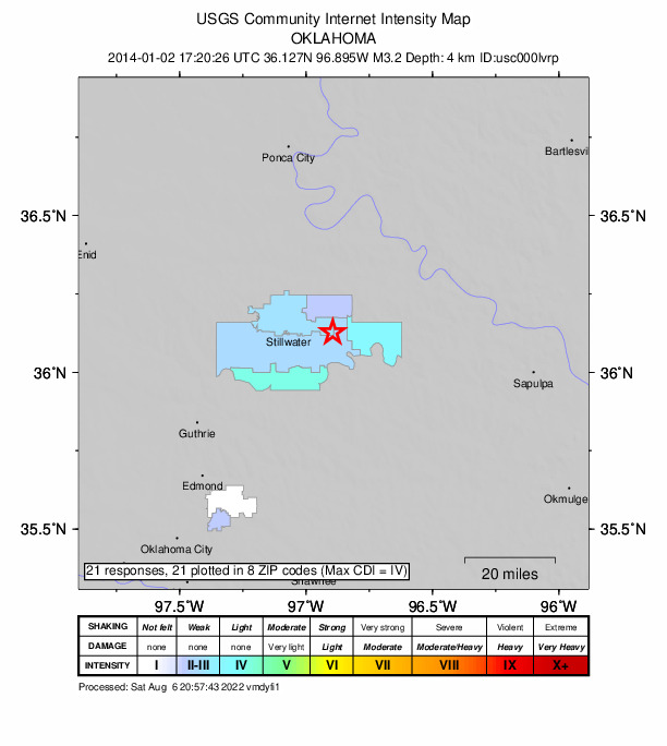 Did You Feel It? map: shaking reported by the public