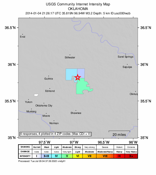 Did You Feel It? map: shaking reported by the public