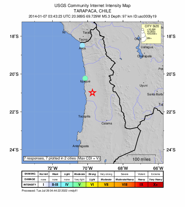 Did You Feel It? map: shaking reported by the public