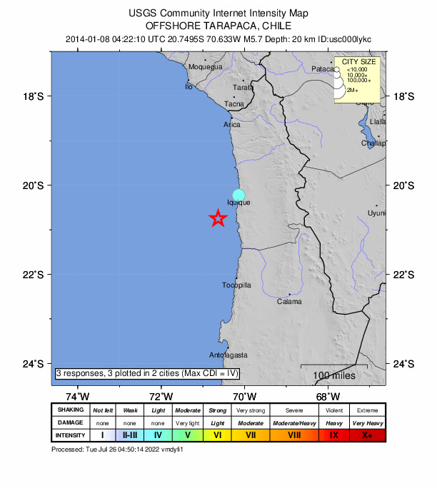 Did You Feel It? map: shaking reported by the public
