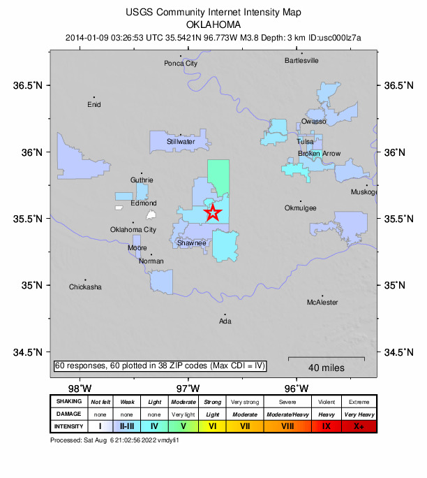 Did You Feel It? map: shaking reported by the public
