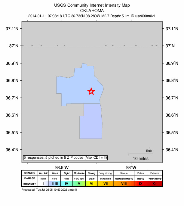 Did You Feel It? map: shaking reported by the public