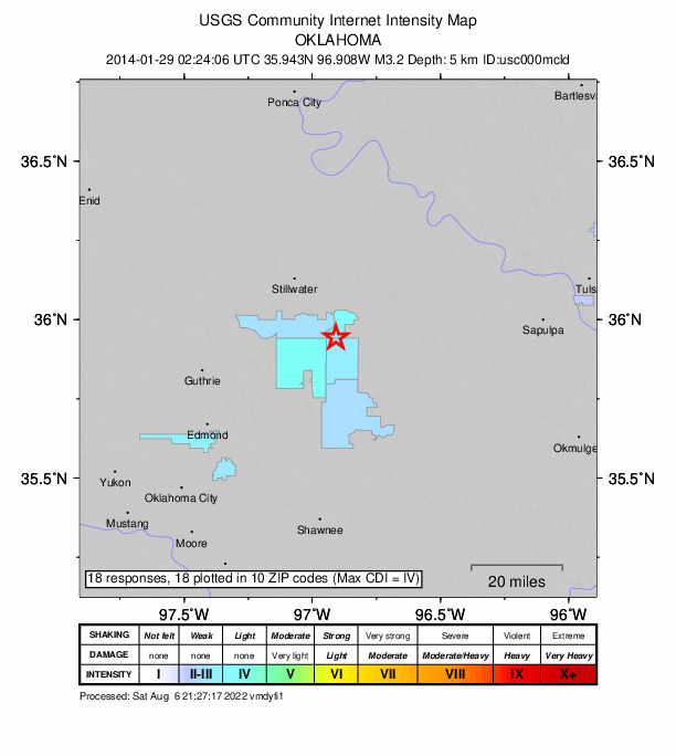 Did You Feel It? map: shaking reported by the public