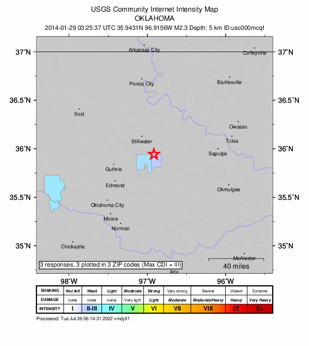 Did You Feel It? map: shaking reported by the public