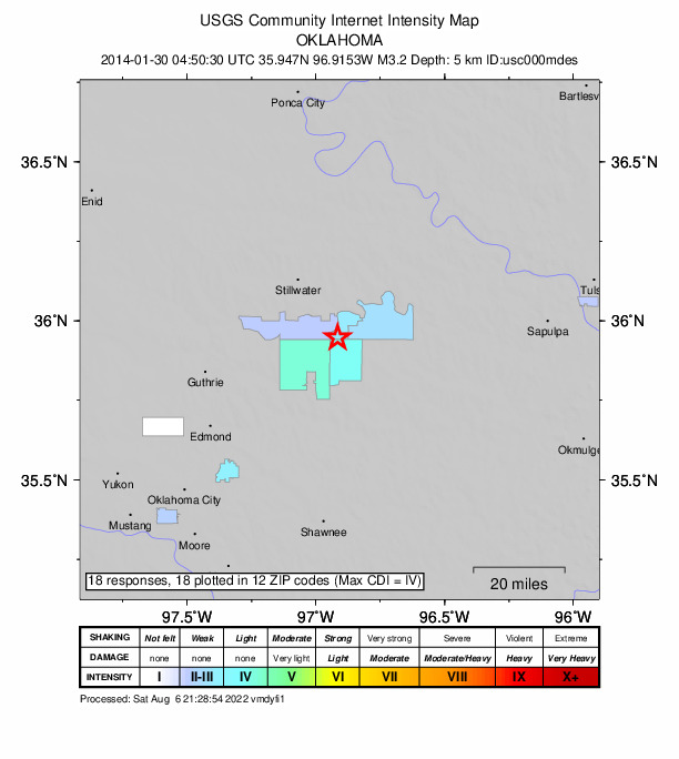 Did You Feel It? map: shaking reported by the public