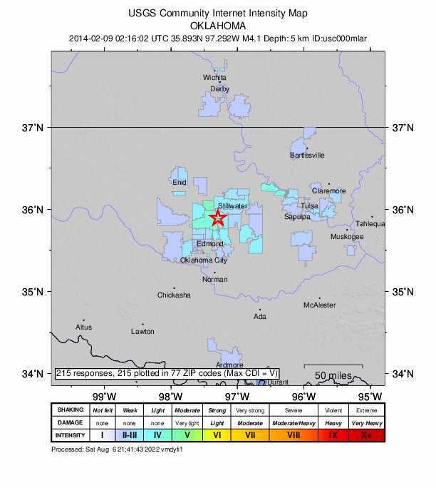 Did You Feel It? map: shaking reported by the public