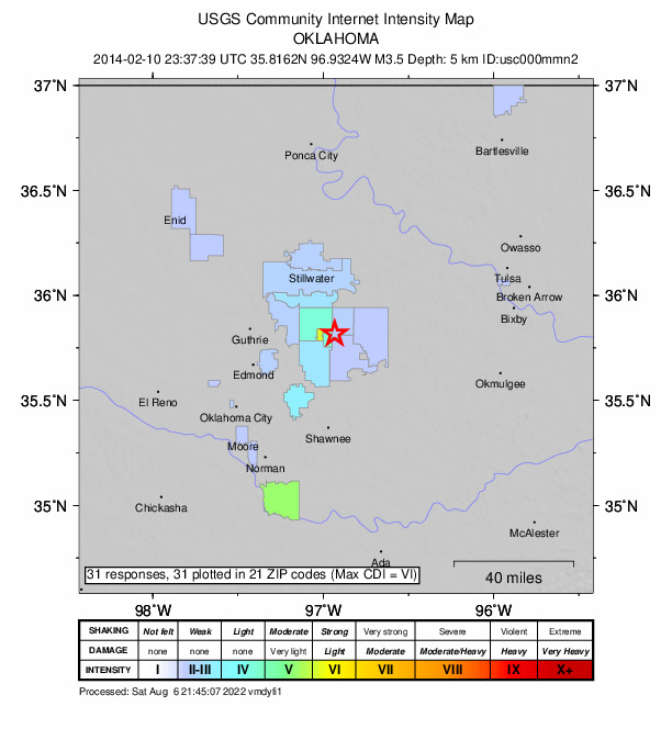 Did You Feel It? map: shaking reported by the public