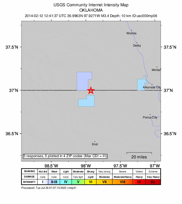 Did You Feel It? map: shaking reported by the public