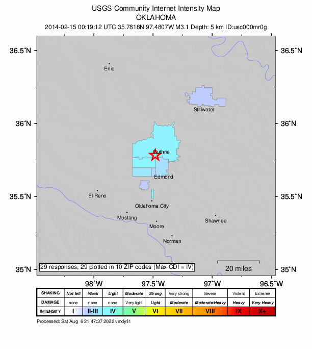 Did You Feel It? map: shaking reported by the public