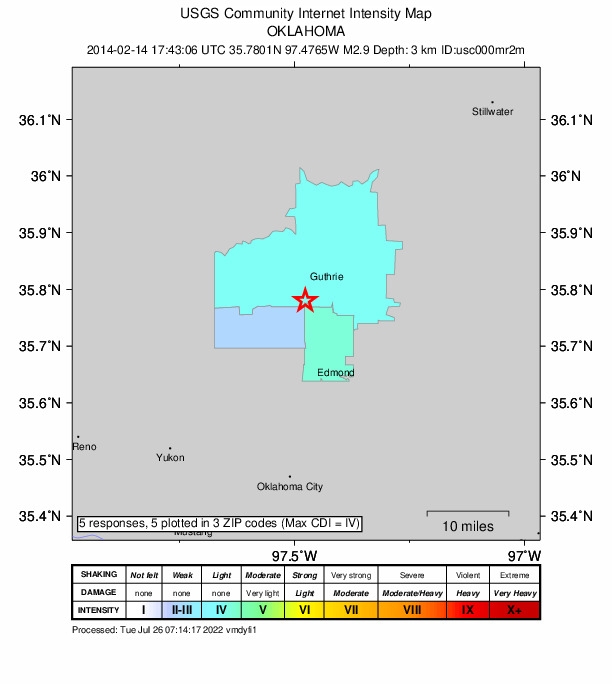 Did You Feel It? map: shaking reported by the public