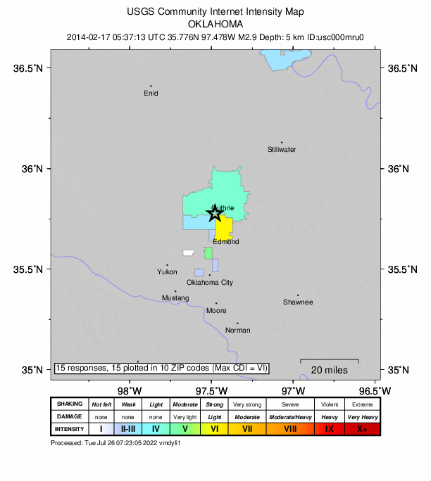 Did You Feel It? map: shaking reported by the public