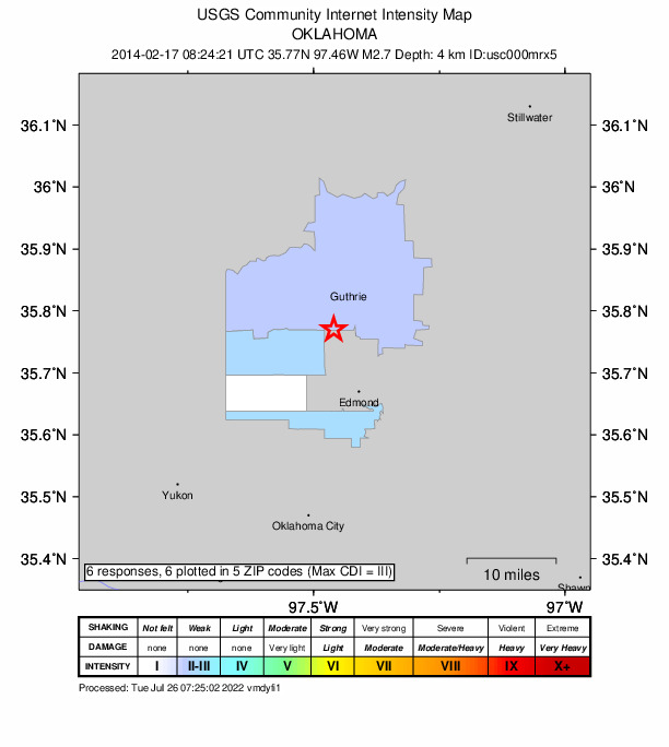 Did You Feel It? map: shaking reported by the public