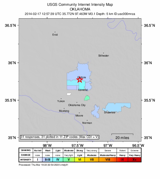 Did You Feel It? map: shaking reported by the public