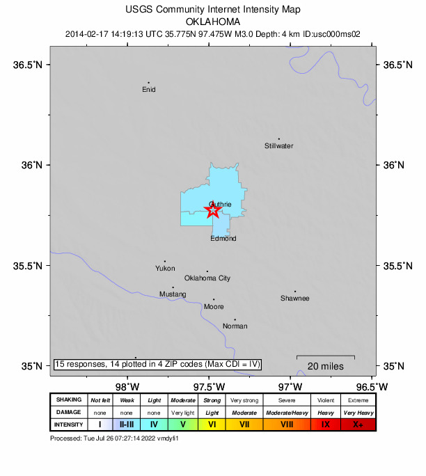Did You Feel It? map: shaking reported by the public