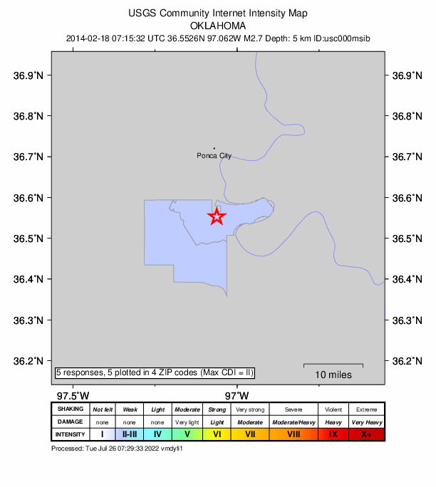 Did You Feel It? map: shaking reported by the public