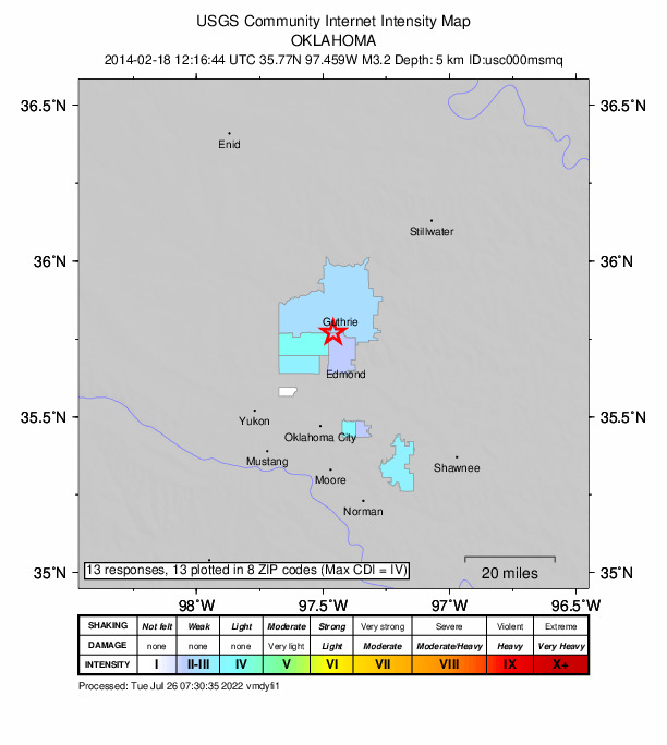 Did You Feel It? map: shaking reported by the public