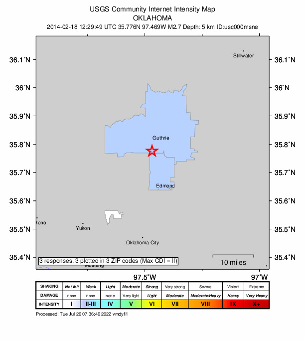 Did You Feel It? map: shaking reported by the public