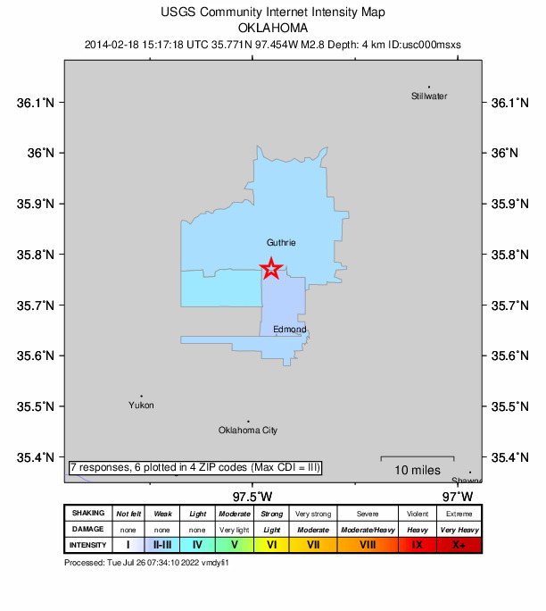 Did You Feel It? map: shaking reported by the public