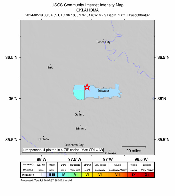 Did You Feel It? map: shaking reported by the public