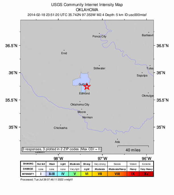 Did You Feel It? map: shaking reported by the public