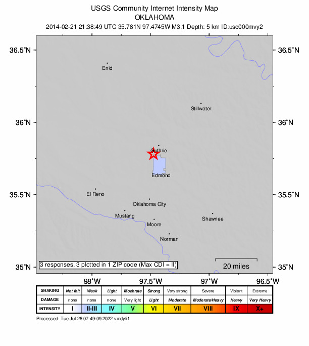 Did You Feel It? map: shaking reported by the public