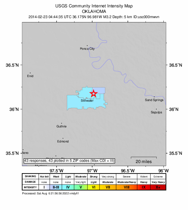 Did You Feel It? map: shaking reported by the public