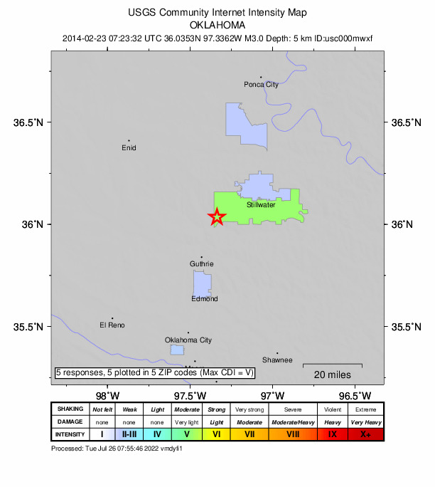 Did You Feel It? map: shaking reported by the public